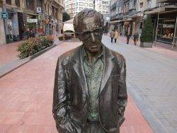 Statue of Woody Allen in Oviedo, Asturias, Spain